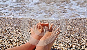 Toes on the coastline