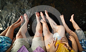 Toes dipping in water