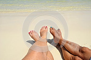 Toes in the Sand in San Pedro, Belize