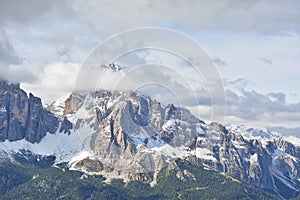 Tofana di Mezzo and Tofana di Rozes mountains in Dolomites photo