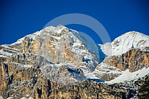 the Tofane group behind Cortina d\'Ampezzo in the heart of the Dolomites