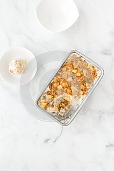 Toffee Apple Ice Cream in Container and Bowl