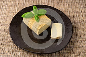 Tofu Cheese, Smoked Vegan Cheese Slice, Sliced Soya Bean Curd, Soy Protein or TSP
