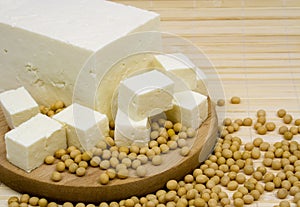 Tofu cheese and soy beans