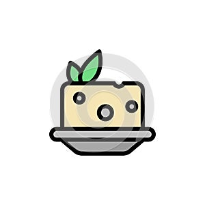 Tofu icon. Simple color with outline vector elements of vegetarian food icons for ui and ux, website or mobile application