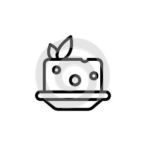 Tofu icon. Simple line, outline vector elements of vegetarian food icons for ui and ux, website or mobile application