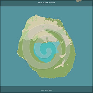 Tofua Island, Tonga, cropped to square. Topo Humanitarian photo