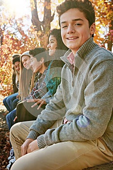 Together is a great feeling, isnt it. Portrait of a group of young friends enjoying a day at the park together.