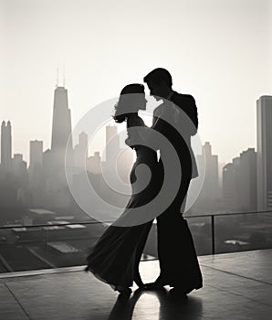 Together woman man romantic beauty sunset lifestyle couple romance male love happy person silhouette young