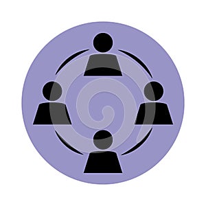 Together, workgroup society pictogram, block silhouette icon