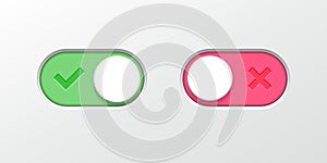 Toggle button switch slider vector web UI icons