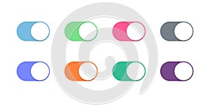 Toggle button switch slider web UI vector icons