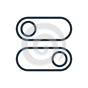 Toggle Buttons Line Icon. Slide On and Off. Switch Button Linear Icon for Devices User Interface. Editable stroke