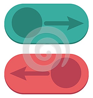 Toggle Buttons, Tweaks Buttons Isolated Vector Icon