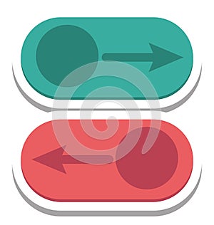 Toggle Buttons, Tweaks Buttons Isolated Vector Icon