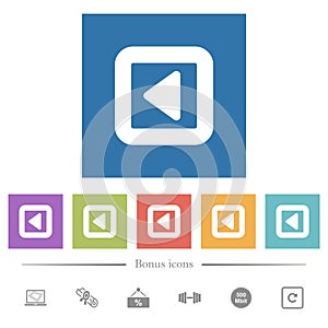 Toggle left flat white icons in square backgrounds