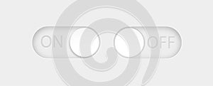 Toggle switch buttons isolated on white background. Vector 3D illustration