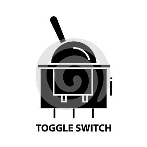 toggle switch icon, black vector sign with editable strokes, concept illustration