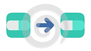 Toggle Switch Icon: On Off Control Interactive Settings, vector design Generative AI