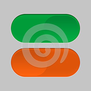 Toggle switch icon, on, off position