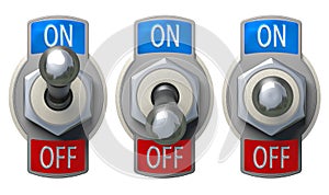 Toggle Switch set with clipping path