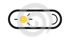 Toggle Switch Sun Light On Icon for Brightness UI Control, vector design Generative AI