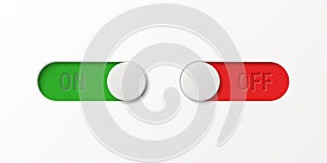 Toggle Switch Vector Set. Realistic Toggle Switch Vector Illustration. On Off Button, Modern Toggle Switch for User Interface, App