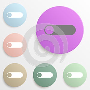 Toggle switch web badge color set. Simple glyph, flat vector of web icons for ui and ux, website or mobile application