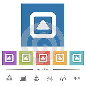 Toggle up flat white icons in square backgrounds