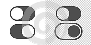 Toggle vector switch slider button. on off. mobile phone ui interface turn power. control web bar. active green inactive grey