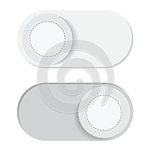 Toggle vector switch slider button. on off. mobile phone ui interface turn power. control web bar. shutdown indicator.