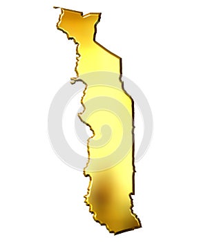 Togo 3d Golden Map