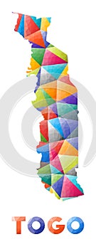 Togo - colorful low poly country shape.