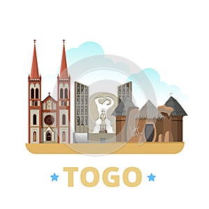Togo country design template Flat cartoon style we