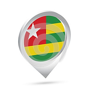 Togo flag 3d pin icon