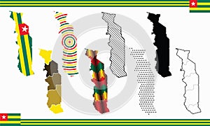 Togo Map Vector Set