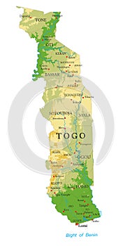 Togo physical map