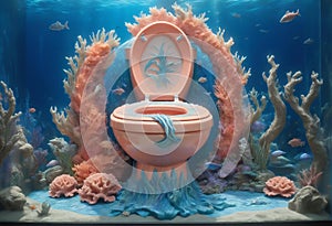 A toilet of Aquaman from DC universe