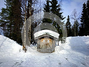Toilet in the Arctic wilderness in Lapland