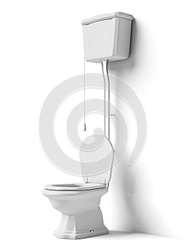 Toilet bowl with flush tank
