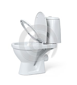 Toilet bowl isolated on white background. File contains a path to isolation.