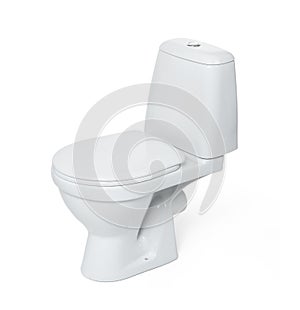 Toilet bowl isolated on white background. File contains a path to isolation.