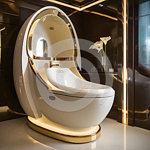 Toilet bowl in modern luxury bathroom