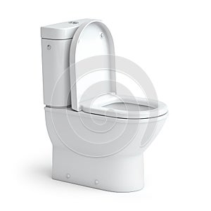 Toilet bowl on white isolated background