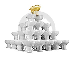 Toilet bowls pyramid