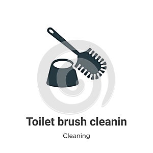 Toilet brush cleanin vector icon on white background. Flat vector toilet brush cleanin icon symbol sign from modern cleaning