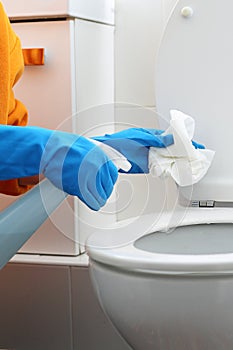 Toilet cleaning and disinfection