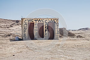 Toilet in desert