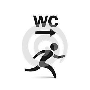 Toilet direction icon. WC symbol. Vector isolated symbol