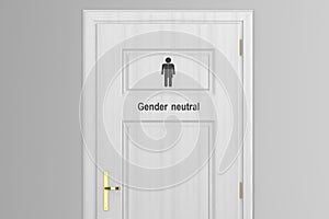 Toilet door for gender neutral photo